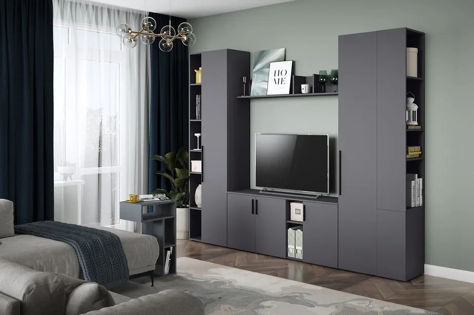 Шкаф торцевой 16.323 Эйр, Серый Графит 