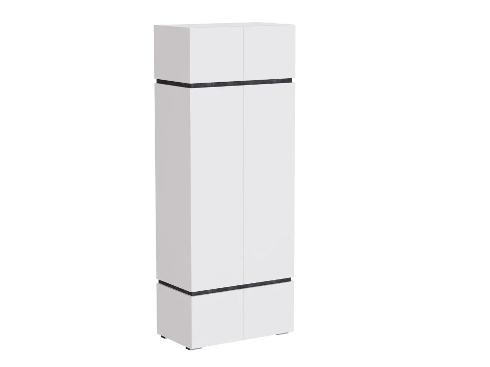 Шкаф двустворчатый Аркон, Белый / Бетон темный 