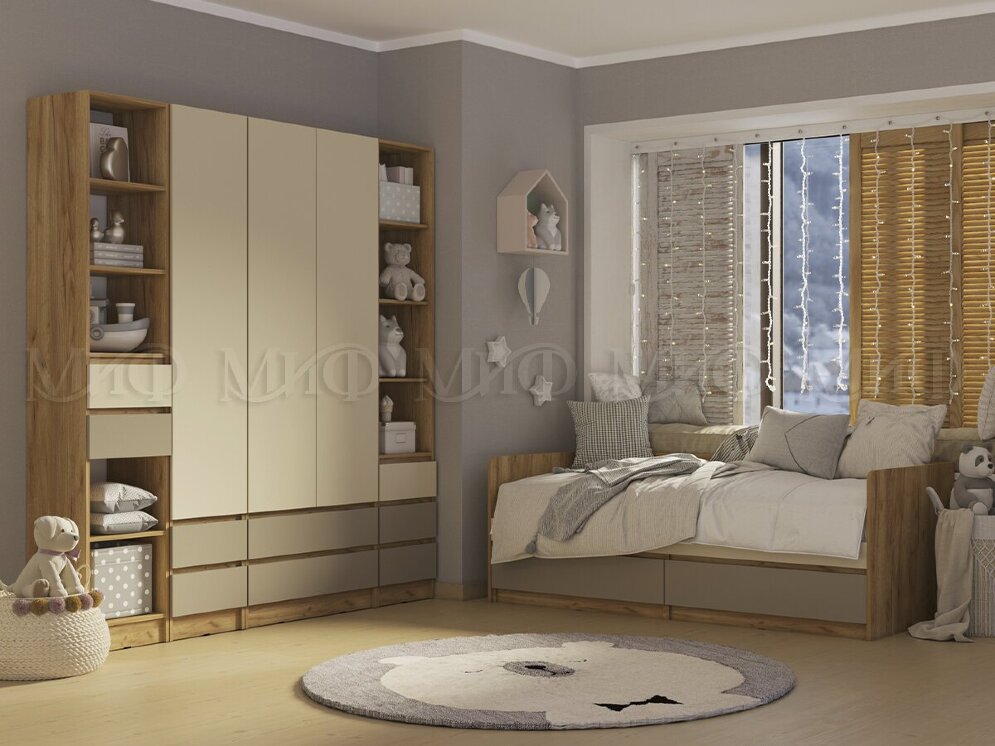 Комплект тумб прикроватных 2 штуки Челси Color, глиняный серый 