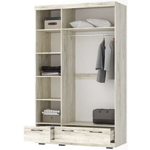 Шкаф Соната ШСЗ-1350, Крафт белый - Антрацит 