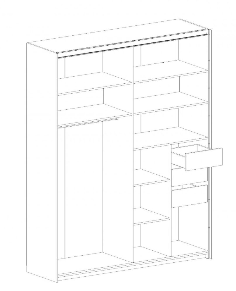 Шкаф с раздвижными дверями с обрамлением Глазго 