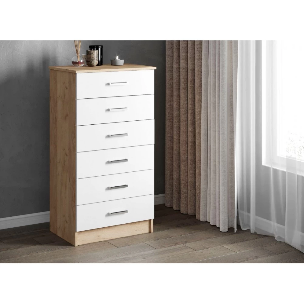 Комод Катрин-4, Дуб крафт золотой/Белый 