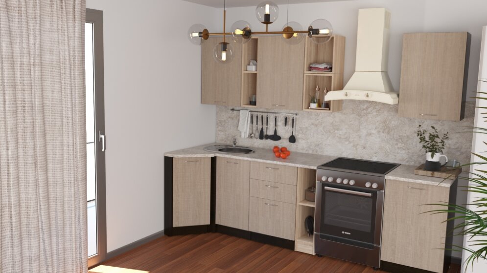 Кухонный гарнитур Надежда Прайм 4, 90x200 см 