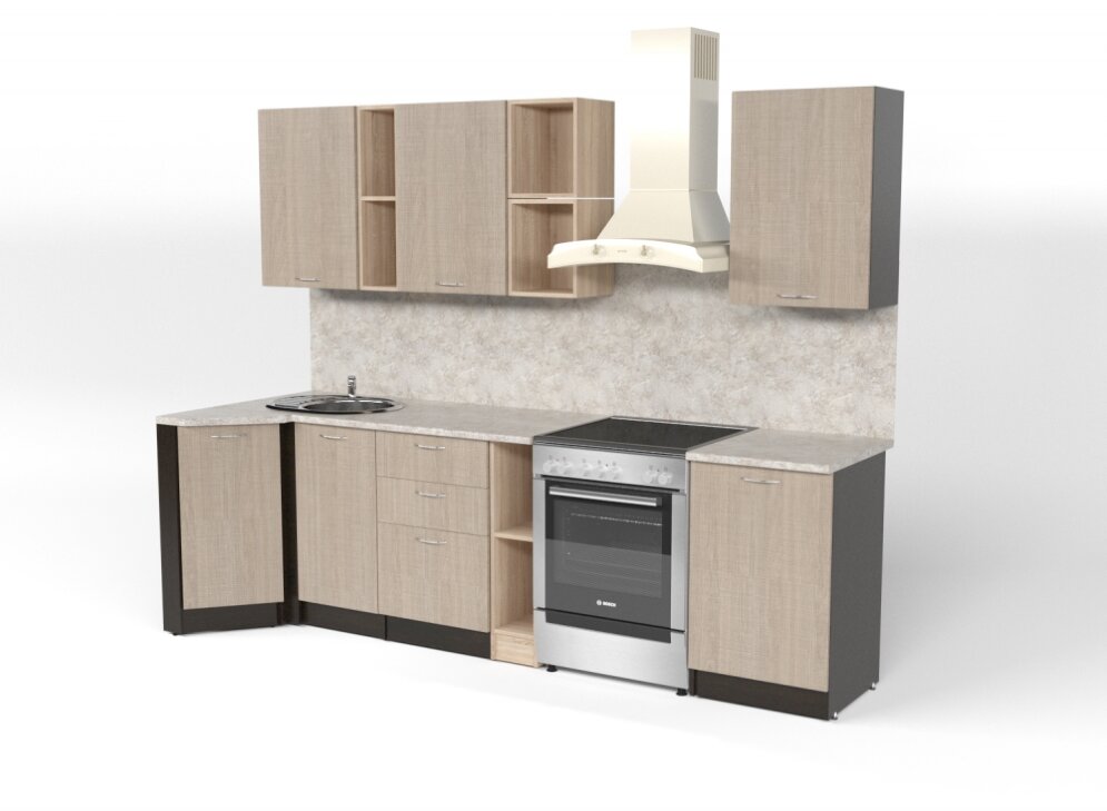 Кухонный гарнитур Надежда Прайм 4, 90x200 см 