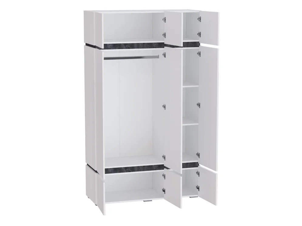 Шкаф 3-х створчатый Аркон, Белый / Бетон темный 