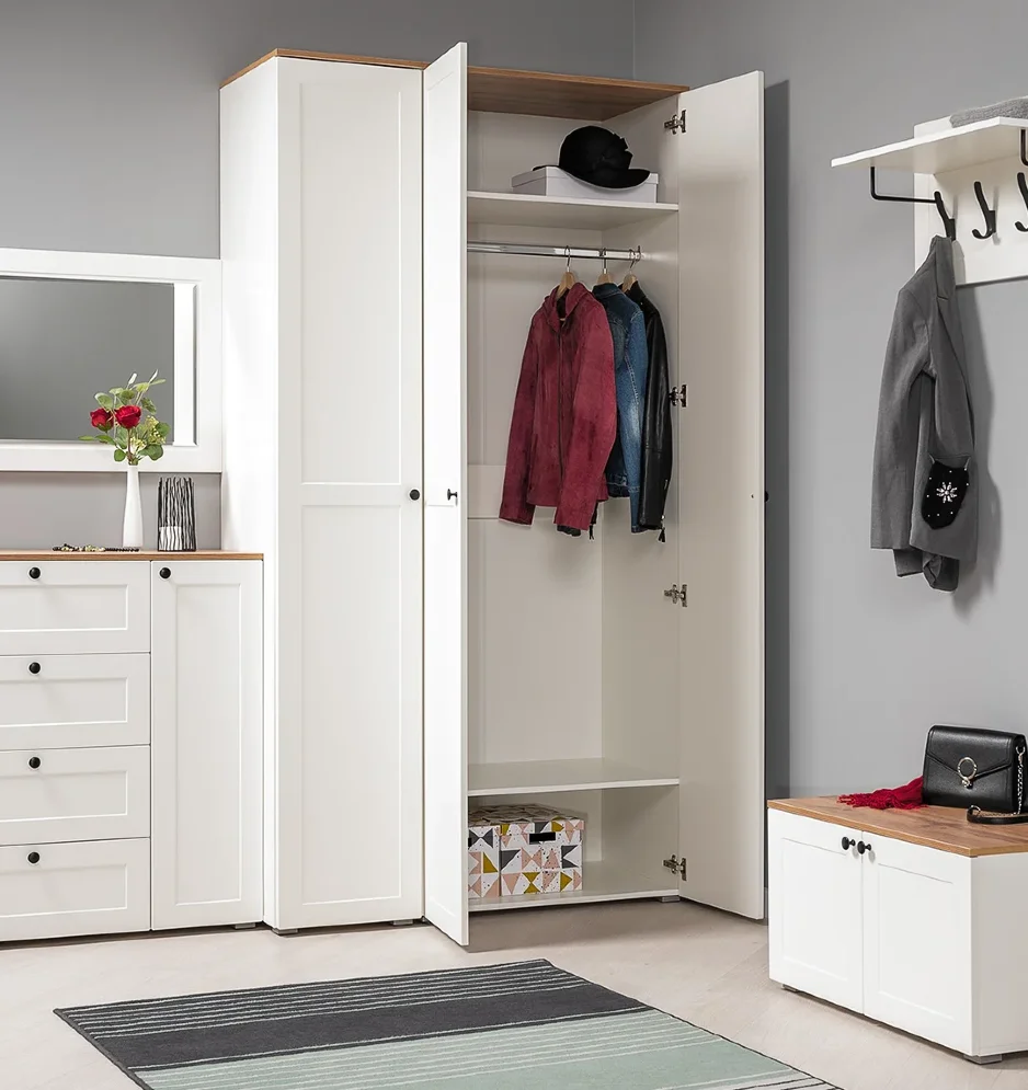 Модульная прихожая Остин, белый шагрень 