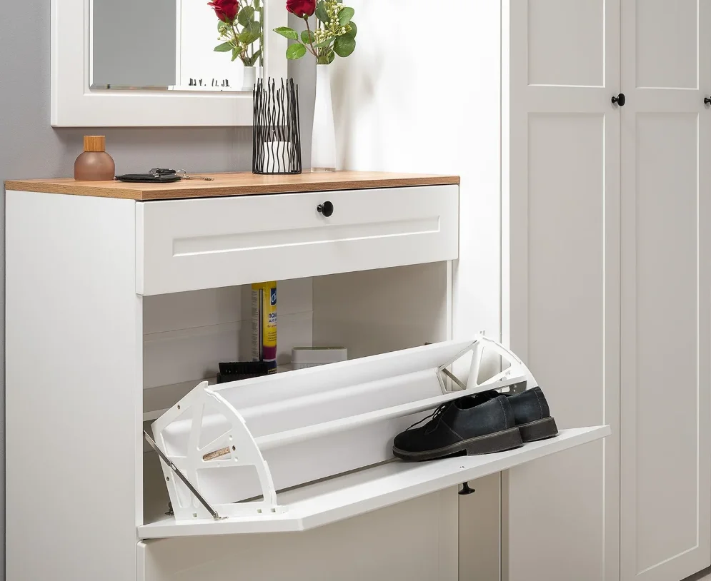 Модульная прихожая Остин, белый шагрень 