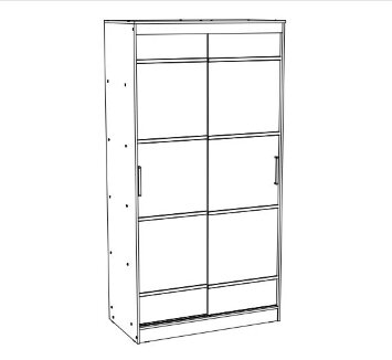 Шкаф-купе 1,14 метра Сакура  