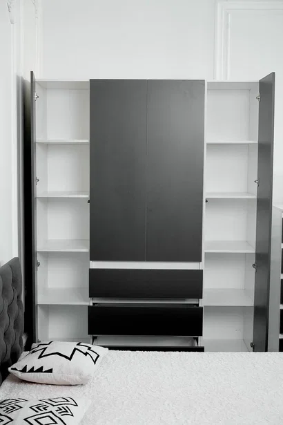 Шкаф 1600 Парус, белый/Графит 