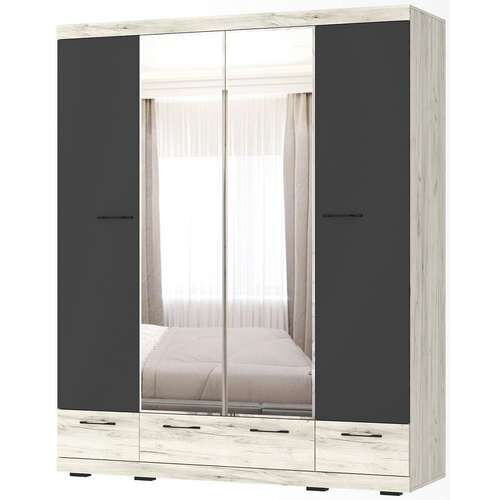 Шкаф Соната ШСЗ-1800, Крафт белый - Антрацит 