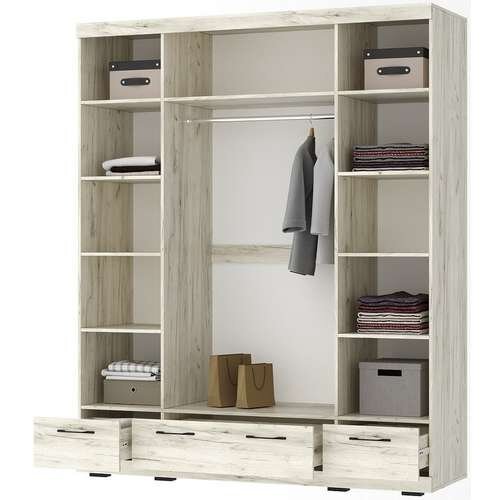 Шкаф Соната ШСЗ-1800, Крафт белый - Антрацит 