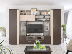 Гостиная Оскар-18 ОГЦС-2, Венге/Дуб молочный