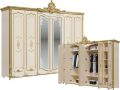 Шкаф 6-и дверный Шейх, Слоновая кость/золото 