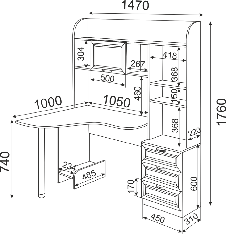 Стол компьютерный Остин М20 
