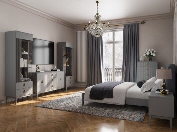 Шкаф-витрина однодверный Фарго, Антрацит