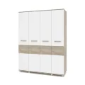 Шкаф четырехстворчатый В40 Виора, Серый дуб/Белый 