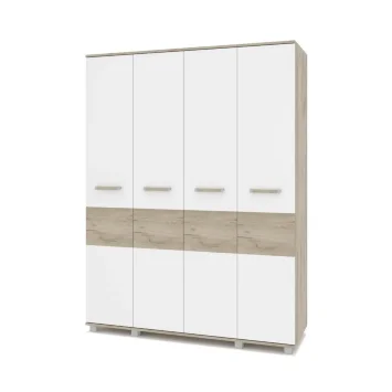 Шкаф четырехстворчатый В40 Виора, Серый дуб/Белый