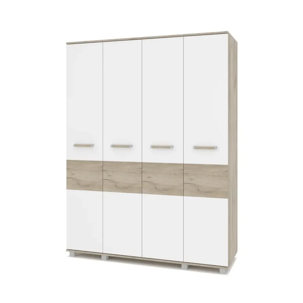 Шкаф четырехстворчатый В40 Виора, Серый дуб/Белый 
