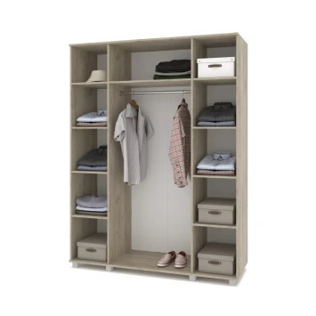 Шкаф четырехстворчатый В40 Виора, Серый дуб/Белый