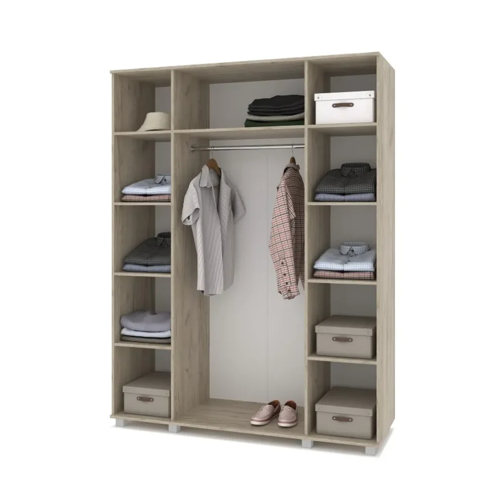 Шкаф четырехстворчатый В40 Виора, Серый дуб/Белый 