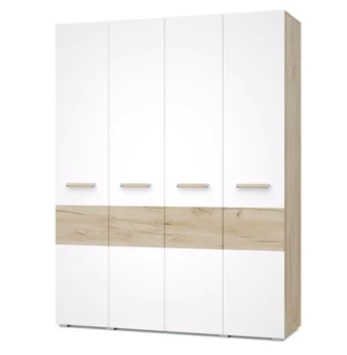 Шкаф четырехстворчатый В40 Виора, Серый дуб/Белый