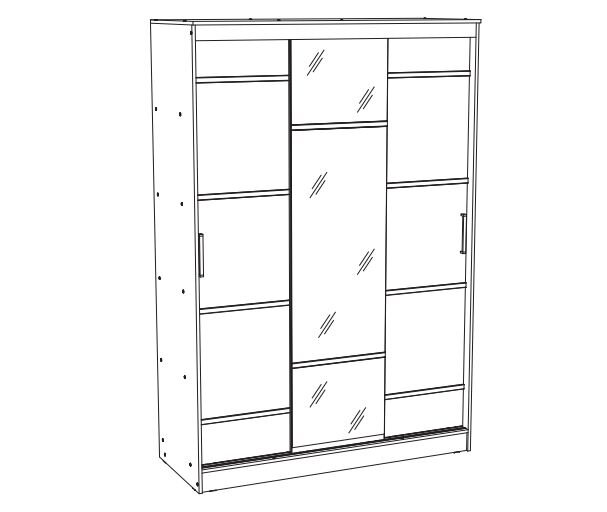 Шкаф-купе 1,5 метра Сакура    