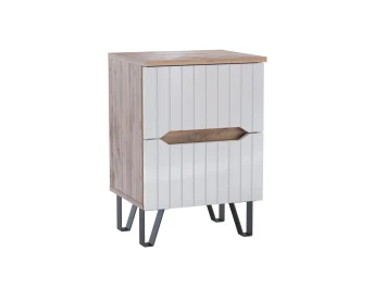 Тумба прикроватная Ливерпуль, вотан, белый глянец 