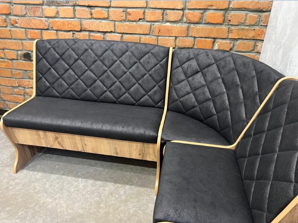 Кухонный уголок Барон, Дуб Вотан / Замша Черная 