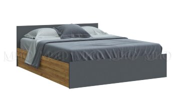 Кровать двуспальная Бася, графит/дуб крафт