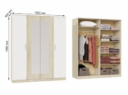 Шкаф четырехстворчатый Бари