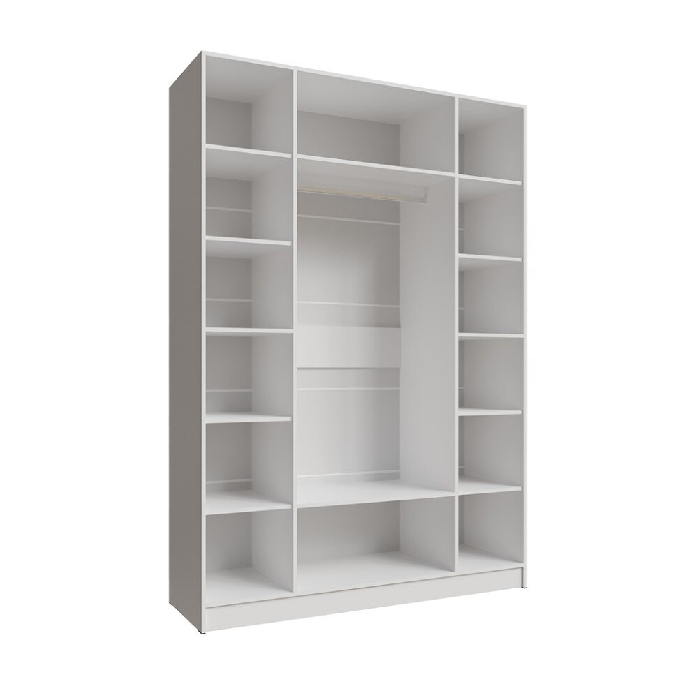 Шкаф четырехстворчатый с зеркалом Мадрид, Белый 