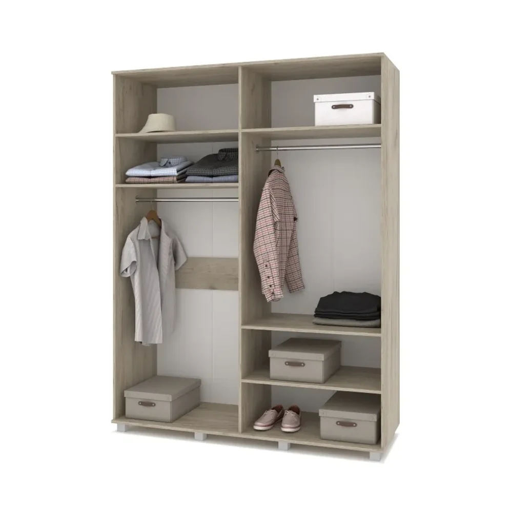 Шкаф четырехстворчатый с зеркалом В41 Виора, Серый дуб/Белый 