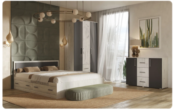 Зеркало Фиеста New, Дуб крафт белый / Графит