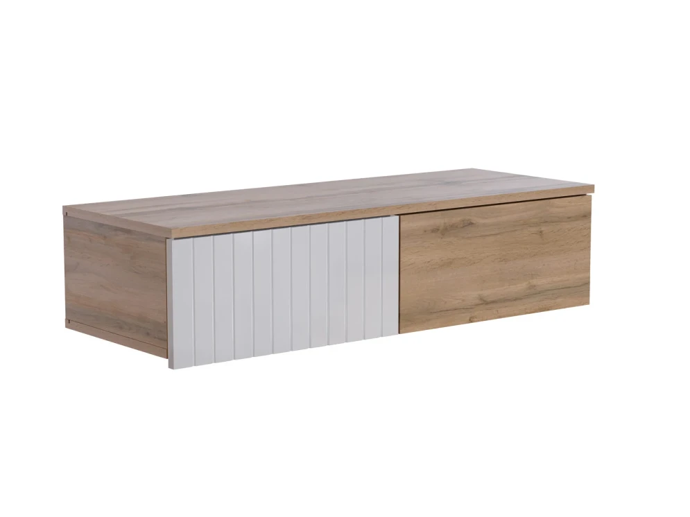 Тумба навесная Ливерпуль, вотан/белый глянец  