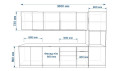 Кухонный гарнитур Лайн Тальк/Обсидиан,  3000 мм (арт. 16) 