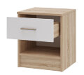 Тумба прикроватная Беатрис, Сонома + Белый глянец 