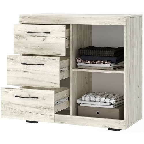 Комод КС-900 1Д Соната, Крафт белый - Антрацит 