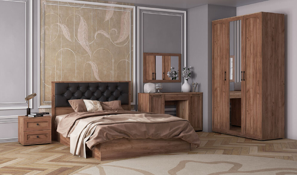 Кровать СКР-1 София, Дуб Крафт Табачный 