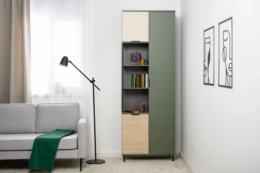 Шкаф комбинированный 13.22 Марвэл, тёмно-серый 