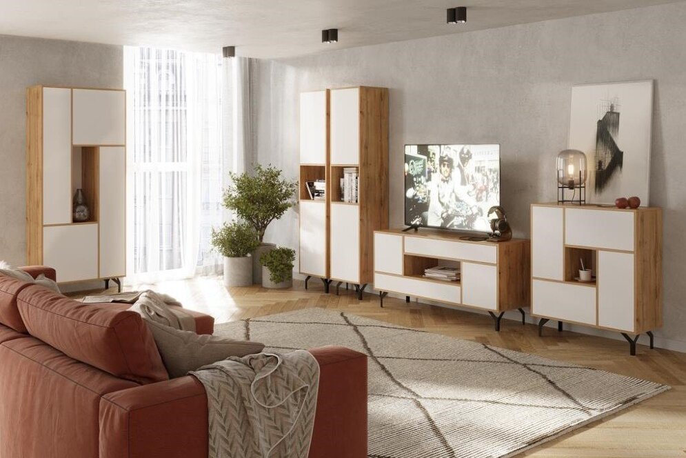 Модульная гостиная Лабиринт, вотан / белый 