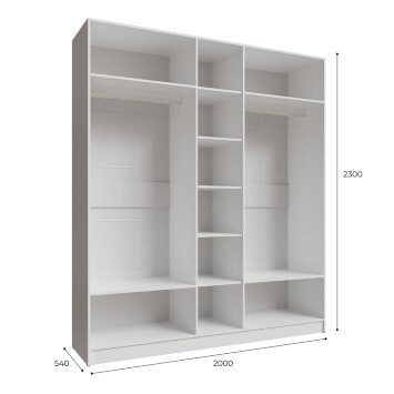 Шкаф пятистворчатый с зеркалом Мадрид, Белый