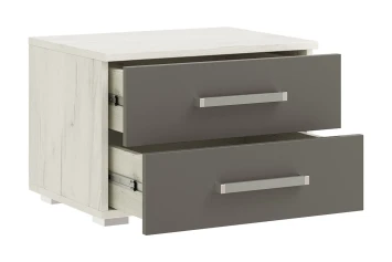 Тумба прикроватная (комплект из 2 штук) Фиеста New, Дуб крафт белый / Графит