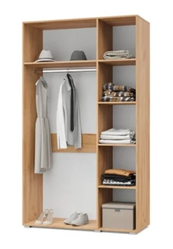 Шкаф трехстворчатый с зеркалом В31 Виора, Дуб золотой/графит