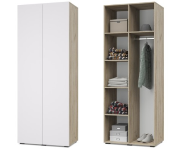 Шкаф 2-х дверный Челси, Дуб серый / Белый