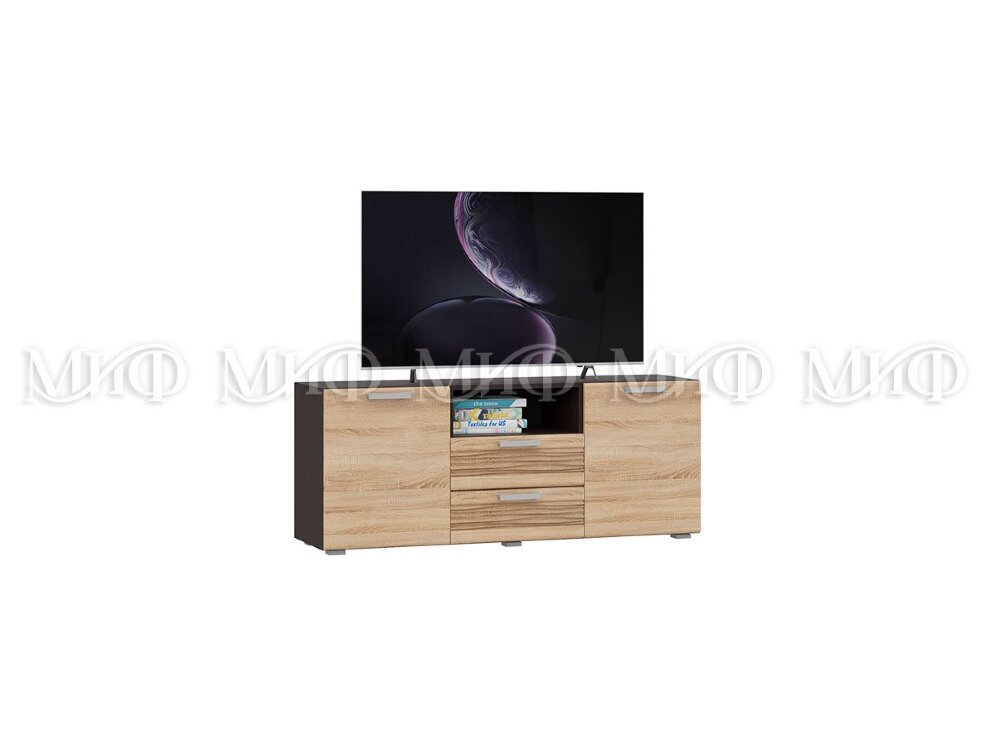 Тумба ТВ с двумя дверями и ящиками ТБ-006 Асти  