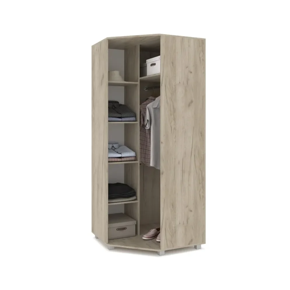 Шкаф угловой Виора, Серый дуб/Белый 