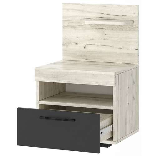 Тумба прикроватная ТС-450 Соната, Крафт белый - Антрацит 