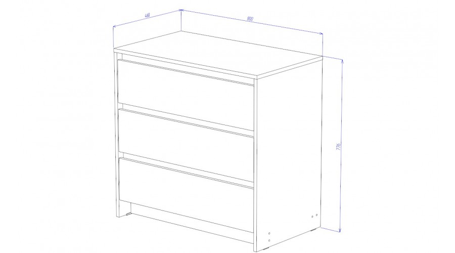 Комод 3 ящика Бостон, Анкор светлый 