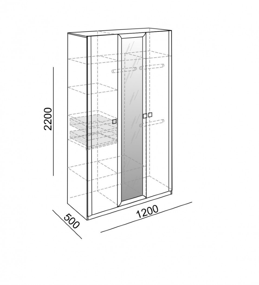 Шкаф 3-х дверный Глэдис 
