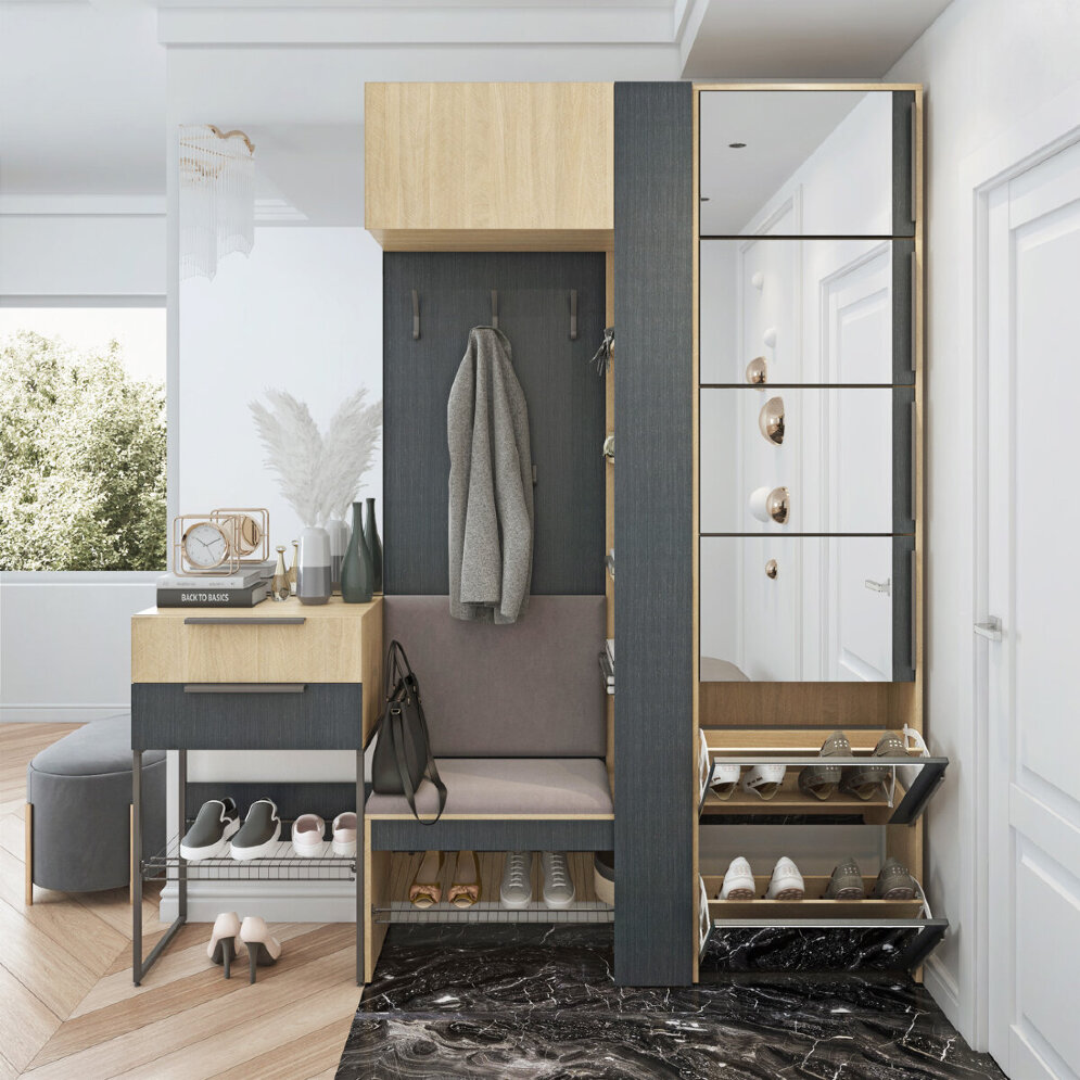 Шкаф для обуви с зеркалом Палермо (мод.7) 